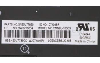 Lenovo 5N20V78034 NB_KYB CMNM-CS20,BK-BL,CHY,CZE/SLK