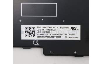 Lenovo 5N20V78060 Keyboard Internal, US English Euro, Black, Non-Backlight, w/Number, US