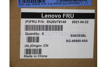 Lenovo 5N20V78140 Keyboard Internal, Estonian, Black, Backlight, w/Number, UK