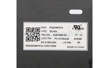 Lenovo 5N20W68190 Keyboard Internal, Spanish, Non-Backlight, w/Number, UK