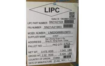 Lenovo 5N21A21963 Interne Tastatur, Belgisch, grau, Hintergrundbeleuchtung