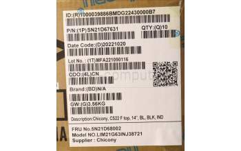 Lenovo 5N21D68002 NB_KYB CS22 FL TOP,BK-BL,CHY,IND ENG