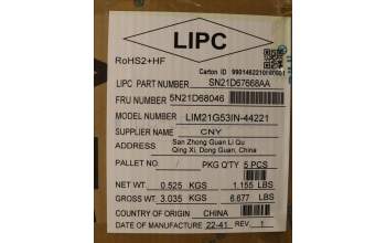 Lenovo 5N21D68046 NB_KYB CS22 FL TOP,BK-NBL,CHY,IND ENG