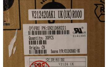 Lenovo 5N21D68221 NB_KYB CS22 FL TOP,BK-NBL,SRX,UK