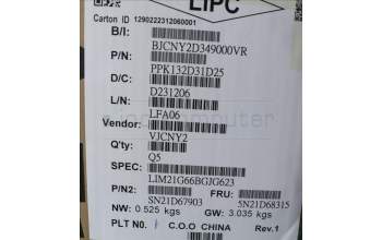 Lenovo 5N21D68315 Keyboard Internal, Bulgarian, BackLight, Grey, UK