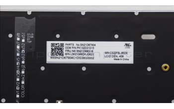 Lenovo 5N21D68316 Keyboard Internal, Danish, BackLight, Grey, UK