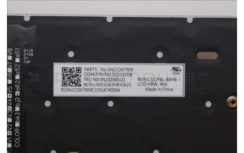 Lenovo 5N21D68321 Keyboard Internal, Hebrew, BackLight, Grey, US