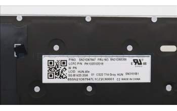 Lenovo 5N21D68359 NB_KYB CS22 FL TOP,GR-BL,LTN,HUN