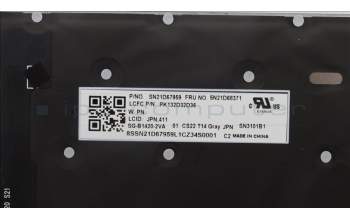 Lenovo 5N21D68371 NB_KYB CS22 FL TOP,GR-BL,LTN,JPN