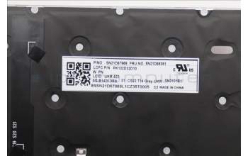 Lenovo 5N21D68381 Keyboard Internal, Ukraine, BackLight, Grey, US