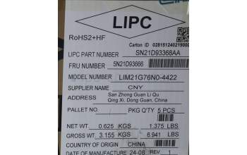 LENOVO 5N21D93666 Keyb T16/P16s G1 /L15 G3 NO