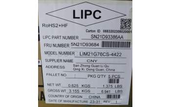 Lenovo 5N21D93684 Keyboard Internal, Czech/Slovak, Black, Non-Backlight, w/Number, UK