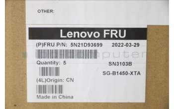 Lenovo 5N21D93699 Keyboard Internal,Hebrew,Black,Backlight,w/Number