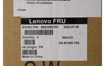 Lenovo 5N21D93757 Keyboard Internal, Nordic, Black, Non-Backlight, w/Number, UK