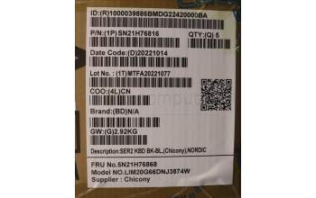 Lenovo 5N21H76868 Keyboard Internal, Nordic, Black, Backlight, UK