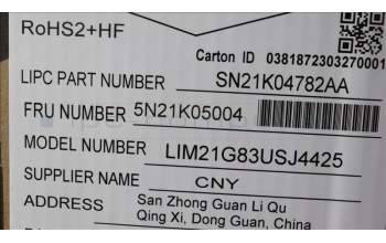 Lenovo 5N21K05004 Keyboard Internal, USA English, Backlight, Black, w/Number, US