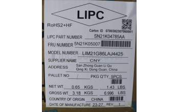 Lenovo 5N21K05007 Keyboard Internal, Spanish LA, BackLight, UK