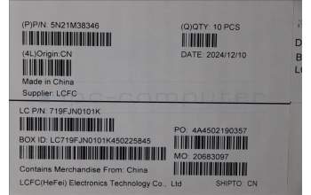 Lenovo 5N21M38346 NB_KYB 4C4TT50B-BK-LTN-EURO ENG