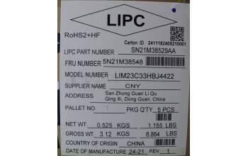 Lenovo 5N21M38548 NB_KYB 4C4TT50B-BK-CHY-HBW