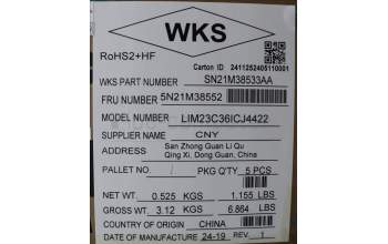 Lenovo 5N21M38552 NB_KYB 4C4TT50B-BK-CHY-ILD