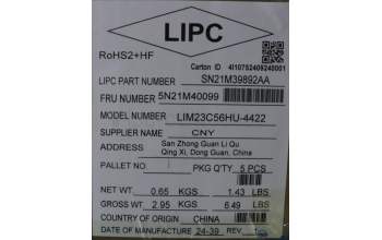 Lenovo 5N21M40099 NB_KYB 4C6TT50N-BK-CHY-HUN