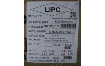 Lenovo 5N21M40105 Keyboard Internal, Italian, Black, Non-Backlight, w/Number, UK