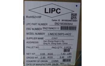 Lenovo 5N21M40111 Keyboard Internal, Portuguese, Black, Non-Backlight, w/Number, UK