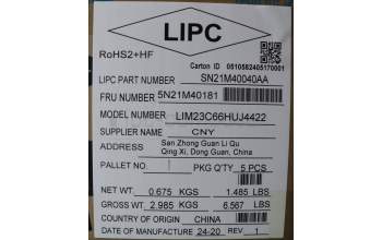 Lenovo 5N21M40181 NB_KYB 4C6TT50B-BK-CHY-HUN