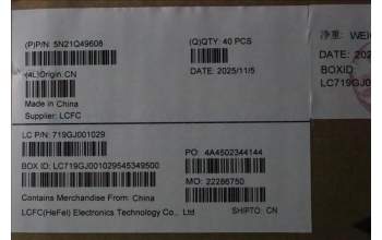 Lenovo 5N21Q49608 Keyboard Internal, UK English, Black, Backlight, w/Number