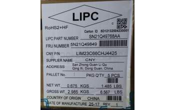 Lenovo 5N21Q49849 Keyboard Internal, Swiss, Black, Backlight, w/Number