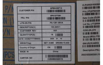 Lenovo 5P51D77281 PWR_SUPPLY FRU TFX 260W 90% PSU