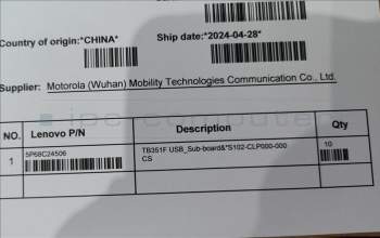 Lenovo 5P68C24506 TB351F USB_Sub-board&*S102-CLP000-000 CS