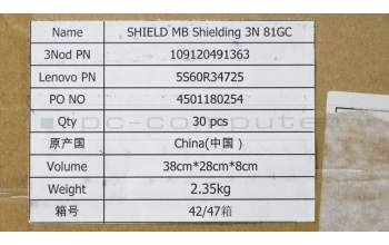 Lenovo 5S60R34725 SHIELD MB Shielding 3N 81GC