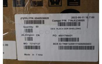 Lenovo 5S60S36620 DIMM SHIELDING C 21DM