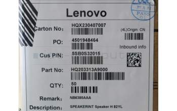 Lenovo 5SB0S32015 Speaker H 82YL