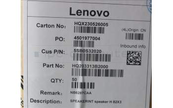 Lenovo 5SB0S32020 speaker H 82X3