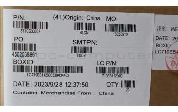 Lenovo 5T10S33637 Removable tape L83BY*5