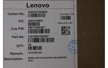 Lenovo 5W11H85467 Wireless,WLAN,Intel,BE201 2230