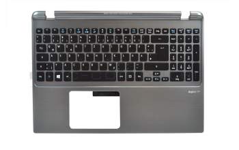 60RZCN2045 Original Acer Tastatur inkl. Topcase DE (deutsch) schwarz/silber mit Backlight