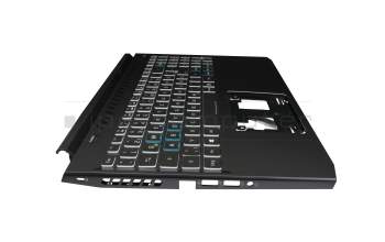 6B.QAUN2.014 Original Acer Tastatur inkl. Topcase DE (deutsch) schwarz/schwarz mit Backlight (Anschlusskabel 16mm)