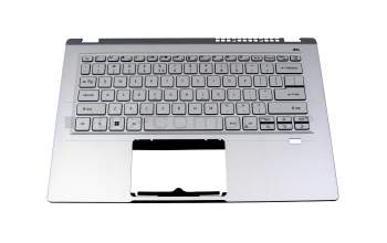 6BAB1N2001 Original Acer Tastatur inkl. Topcase US (englisch) silber/silber mit Backlight