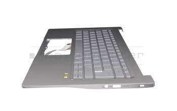 6BHSEN2046 Original Acer Tastatur inkl. Topcase DE (deutsch) silber/silber mit Backlight