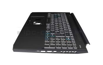 6BQ7XN2014 Original Acer Tastatur inkl. Topcase DE (deutsch) schwarz/weiß/schwarz mit Backlight (Anschlusskabel 29mm)
