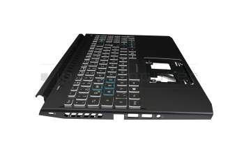 6BQAUN2014 Original Acer Tastatur inkl. Topcase DE (deutsch) schwarz/weiß/schwarz mit Backlight (Anschlusskabel 16mm)