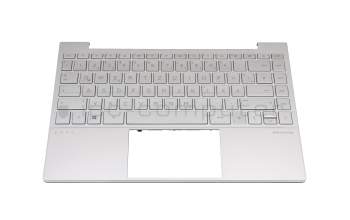 71NIN132077 Original HP Tastatur inkl. Topcase DE (deutsch) silber/silber mit Backlight
