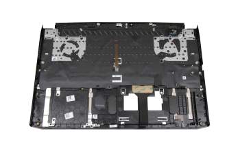 71NJ22BO018 Original Compal Tastatur inkl. Topcase DE (deutsch) schwarz/weiß/schwarz mit Backlight (Anschlusskabel 16mm)