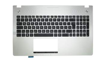 AENJ8G01010 Original Quanta Tastatur inkl. Topcase DE (deutsch) schwarz/silber mit Backlight