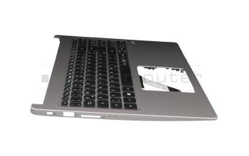 AEZAUG01010 Original Quanta Tastatur inkl. Topcase DE (deutsch) schwarz/silber mit Backlight