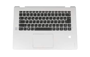 AM1R4000130 Original Lenovo Tastatur inkl. Topcase DE (deutsch) schwarz/weiß mit Backlight mit Aussparung für FingerPrint-Reader