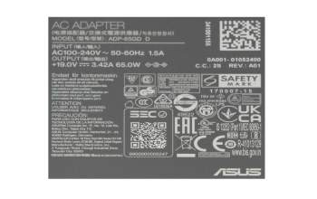 Asus K3504ZA Original Netzteil 65,0 Watt kleine Bauform
